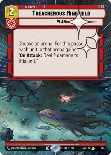 [08-ASH-EN-0688](R) Treacherous Minefield (Hyperspace) (Foil)