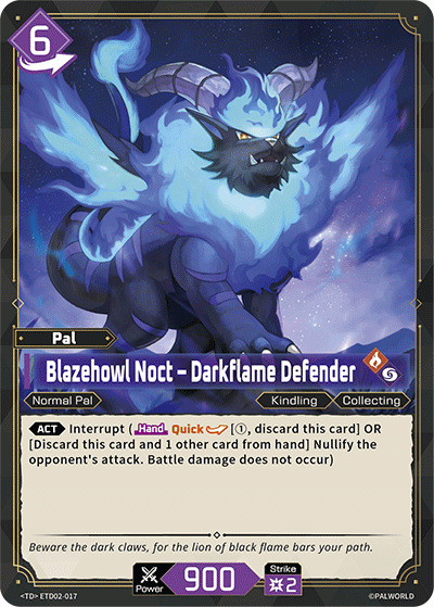 [ETD02-017](TD) Blazehowl Noct - Darkflame Defender