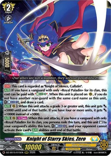 [DZ-SS15/015](RRR) Knight of Starry Skies, Zero