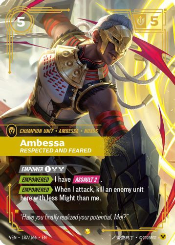 |RB04|[VEN-187/166](ON) Ambessa - Respected and Feared {Foil}