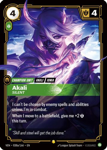 |RB04|[VEN-038a/166](AA) Akali - Silent {Alt Art} {Foil}