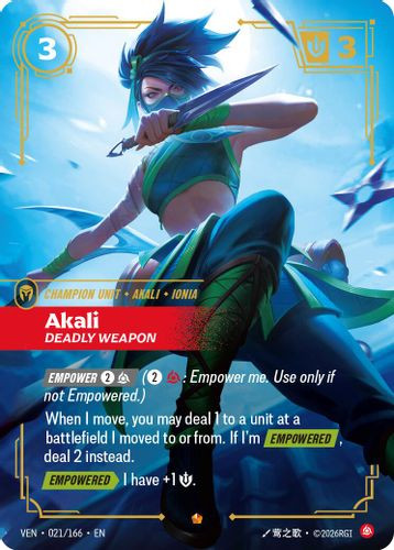 |RB04|[VEN-021/166](E) Akali - Deadly Weapon {Foil}