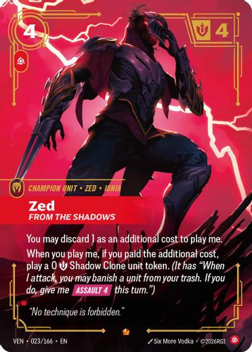 |RB04|[VEN-023/166](E) Zed - From the Shadows {Foil}