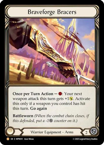 [FAB21 1st][MPW-011](L) Braveforge Bracers (Rainbow Foil)