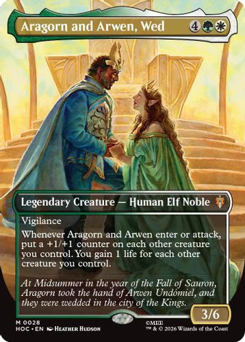 [HOC-0028](M) Aragorn and Arwen, Wed (Borderless)
