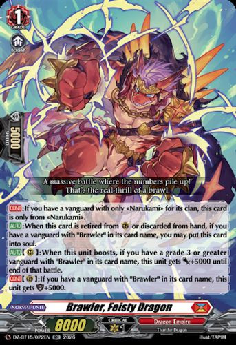 [DZ-BT15/022EN](RR) Brawler, Feisty Dragon