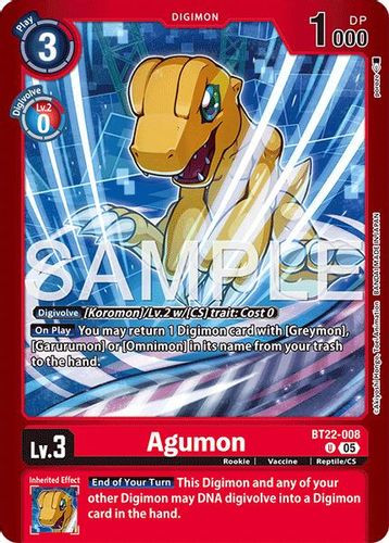 [BT22-008](U) Agumon (Foil)