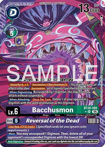 [BT26-080](SR) Bacchusmon // Reversal of the Dead (1 Star Alt Art) (Foil)