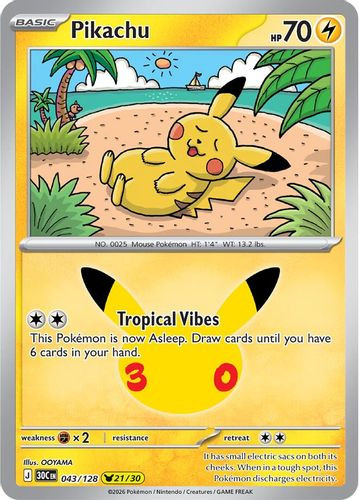 |ME05A|[30C-043/128](PCR) Pikachu {Holo}