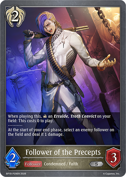 [BP19-P29EN](PS) Follower of the Precepts (Premium Foil)