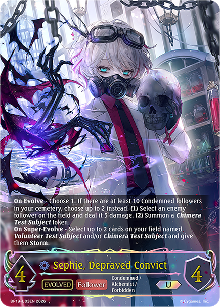 [BP19-U03EN](U) Sephie, Depraved Convict (Evolved) (Ultimate Foil)