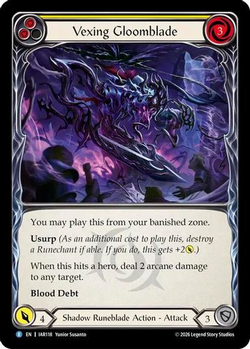 [FAB22 1st][IAR-118](R) Vexing Gloomblade (Yellow) (Rainbow Foil)