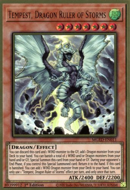MGED-EN011 Tempest, Dragon Ruler of Storms (Premium Gold Rare) <1st>
