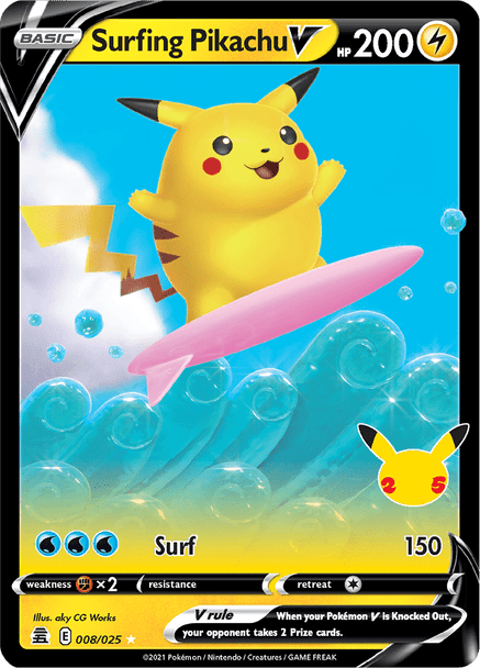 [SWSH07a][CEL-008/025UR] Surfing Pikachu V (Holo)