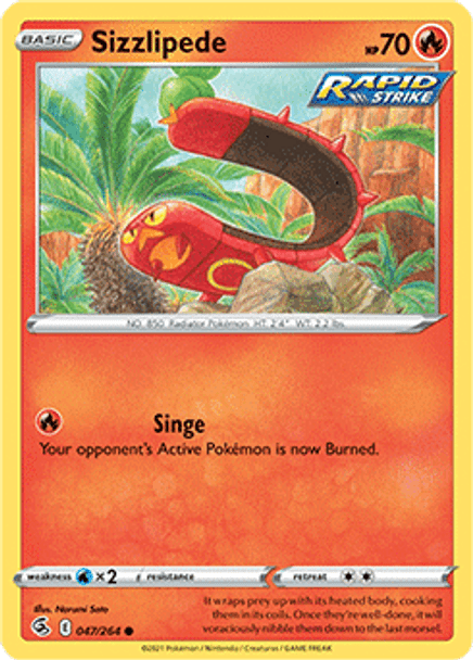 SWSH08-047/264C Sizzlipede (Reverse Holo)