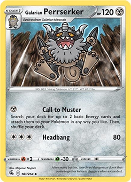 [SWSH08][FST-181/264UC] Galarian Perrserker (Reverse Holo)