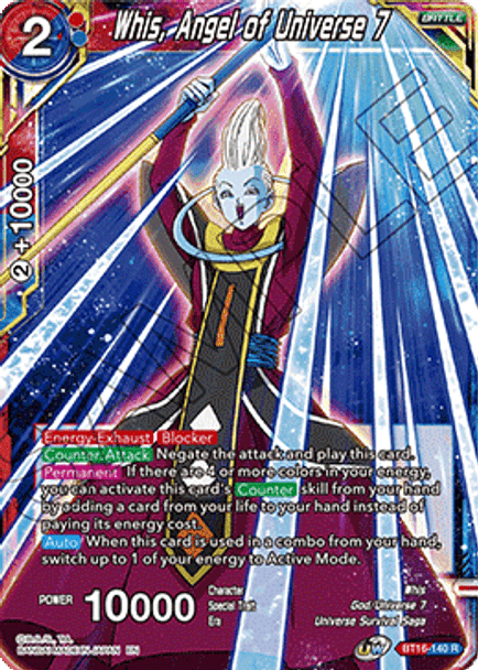 BT16-140R Whis, Angel of Universe 7 (Prerelease Stamped)