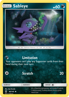SM02-GRI-080/145UC Sableye (Reverse Holo)