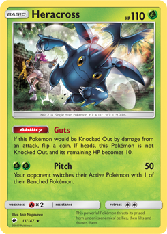 SM03-BUS-011/147R Heracross (Reverse Holo)