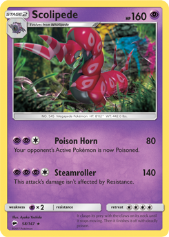 SM03-BUS-058/147R Scolipede (Reverse Holo)