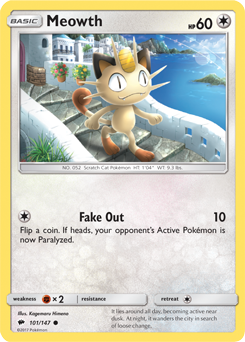 SM03-BUS-101/147C Meowth (Reverse Holo)