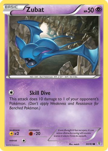 XY09A-GEN-030/83C Zubat (Reverse Holo)
