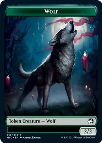 MIDTOK-013//003 Wolf // Bird Double-sided Token (Foil)