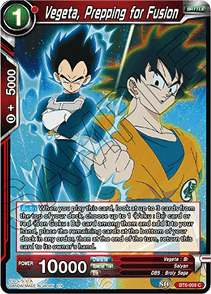 BT06-009C Vegeta, Prepping for Fusion