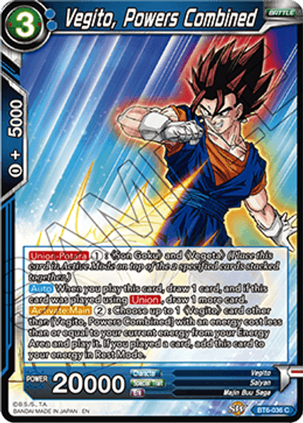 BT06-036C Vegito, Powers Combined