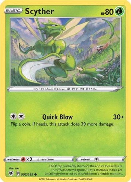 SWSH10-005/189C Scyther (Reverse Holo)