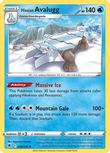 [SWSH10][ASR-048/189R] Hisuian Avalugg (Reverse Holo)