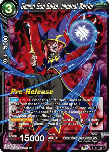 BT17-125R Demon God Salsa, Imperial Warrior (Prerelease Stamp)