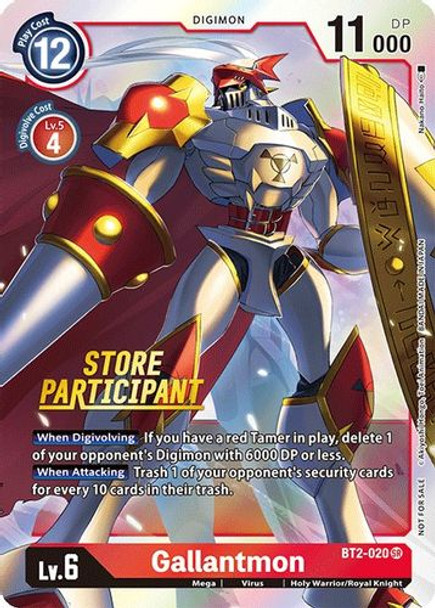 BT02-020SR Gallantmon (Store Participant) (Foil)