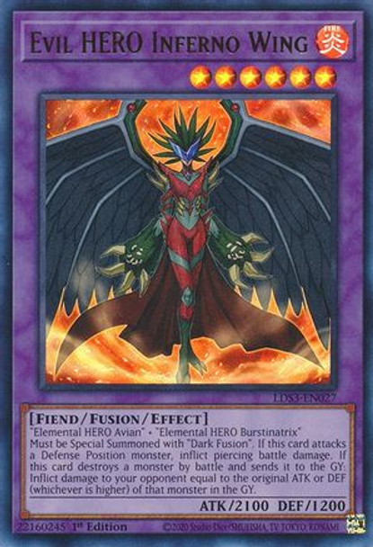 LDS3-EN027 Evil HERO Inferno Wing (Red Ultra Rare) <1st>