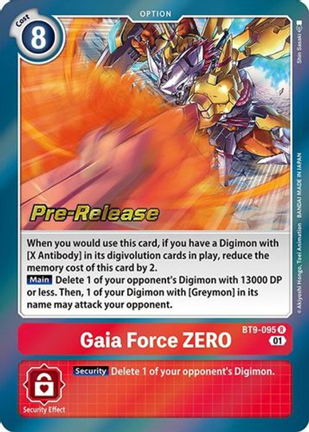 BT09-095R Gaia Force ZERO (Prerelease Stamp) (Foil)