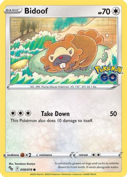 [SWSH10b][PGO-059/078C] Bidoof (Reverse Holo)