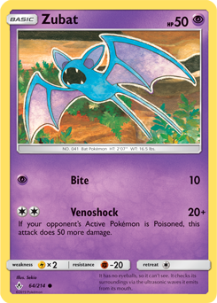 SM10-UNB-064/214C Zubat (Reverse Holo)
