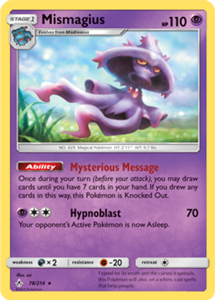 SM10-UNB-078/214R Mismagius (Reverse Holo)