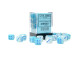 Chessex D6 DiceGemini 12mm d6 Pearl Turquoise-White/blue Luminary Dice Block (36 dice)