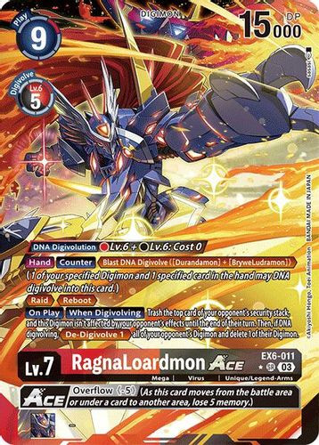 digimon ace cards EX06-011](SR) RagnaLoardmon (1 Star Alternate Art) (Foil) Perfectly sized Game Crave Tournament Store -