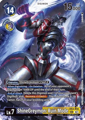 EX04-074](SEC) ShineGreymon: Ruin Mode (Alternate Art) (Foil) - Grand J  Games