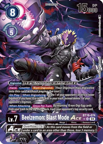BT19-074](SR) Beelzemon: Blast Mode ACE (1 Star Alt Art) (Foil) - Grand J  Games