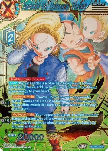 BT27-028](R) Android 18, Unknown Threat (Special Zenkai Rare