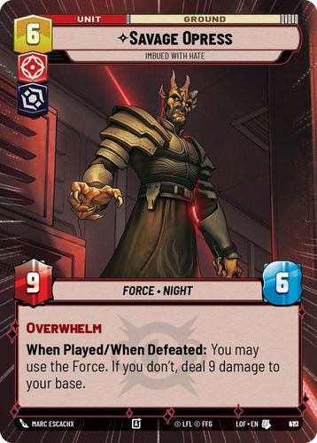 [05-LOF-EN-0877](U) Savage Opress - Imbued With Hate (Hyperspace) (Foil ...