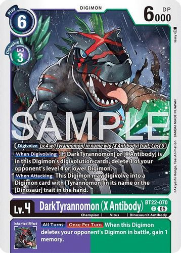 BT22-070](C) Dark Tyrannomon (X Antibody) - Grand J Games