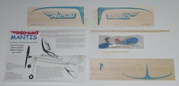 Airsail # Mantis Kit Free flight rubber Band powered - Bay Hobbies