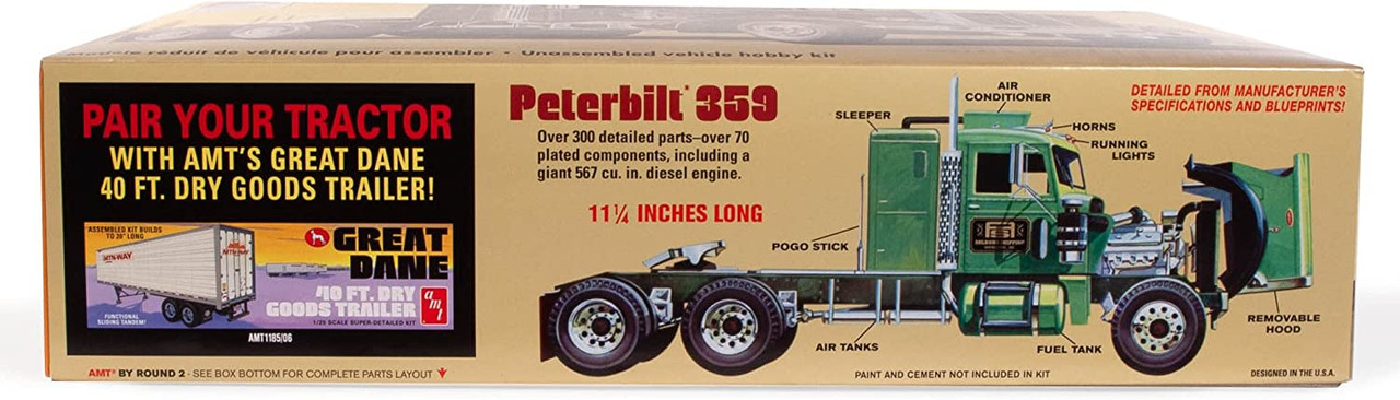 AMT 1:25 Peterbilt California Hauler 359 Semi Truck Model Kit #AMT866/06