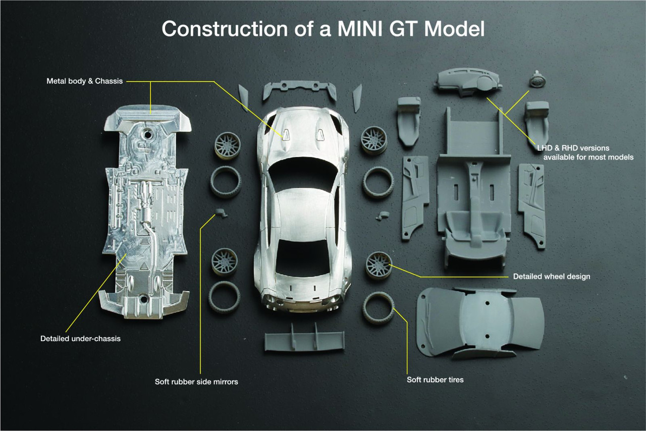 TSM Model Mini GT 1:64 Acura NSX GT3 (Matte Black) - 2017 LA Auto Show  Diecast Model Car MGT00026 