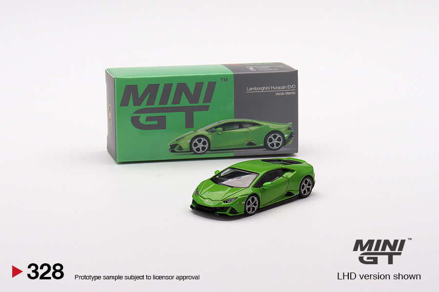Mini GT #328 1/64 Lamborghini Huracan EVO -Verde Mantis - Bay Hobbies