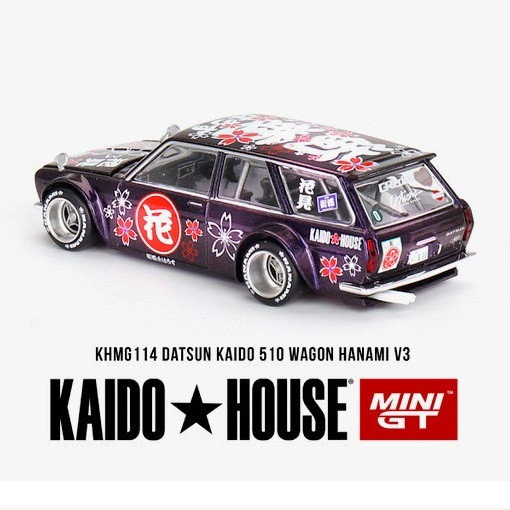 Mini GT #MGTKHM114 Kaido House Datsun 510 Wagon Hanami V3-Purple